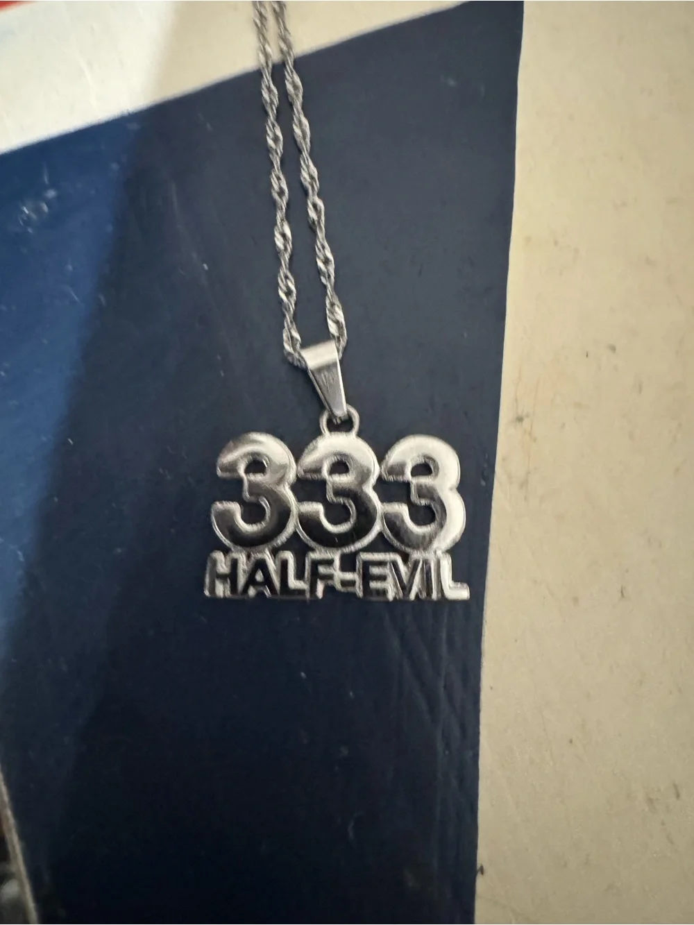 Half Evil 333 steel necklace